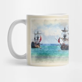 Watercolor Spanish Warships Mug